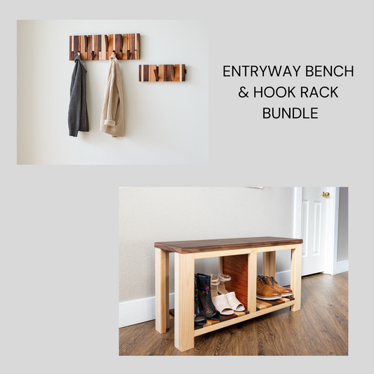 Shoe Bench & Piano Hook Rack Bundle