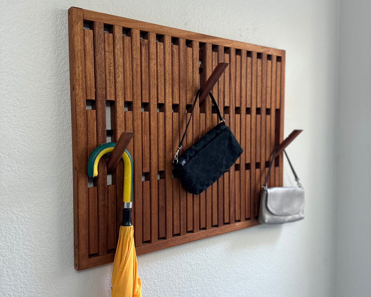 Magnetic Hook Rack | Wall Mounted Organizer Wall Art | Strong Hooks Hold 20+ Lbs. | Wall Decor Coat Rack