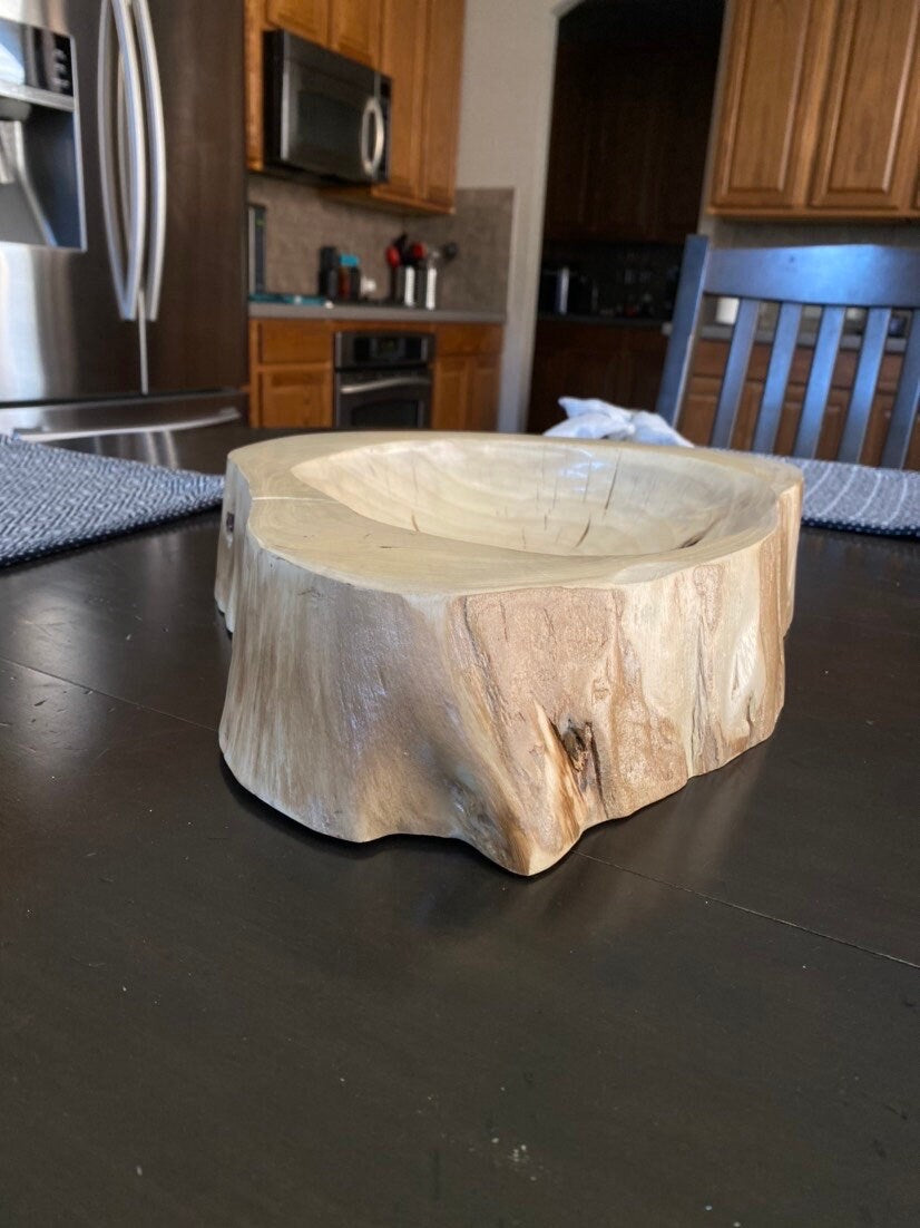 Natural Root Fruit Tray| Hand Carved Wood Bowl | Handmade Live Edge Decorative Tray