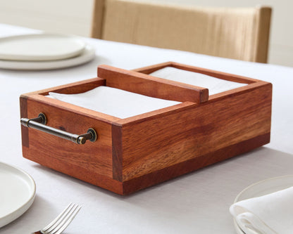 Wood Table Organizer Napkin Holder| Handmade Table Organizer