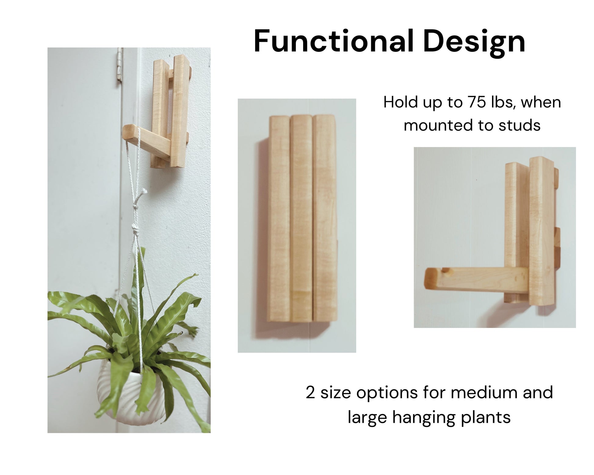 Folding Macrame Plant Hanger Wall Hook , Heavy Duty