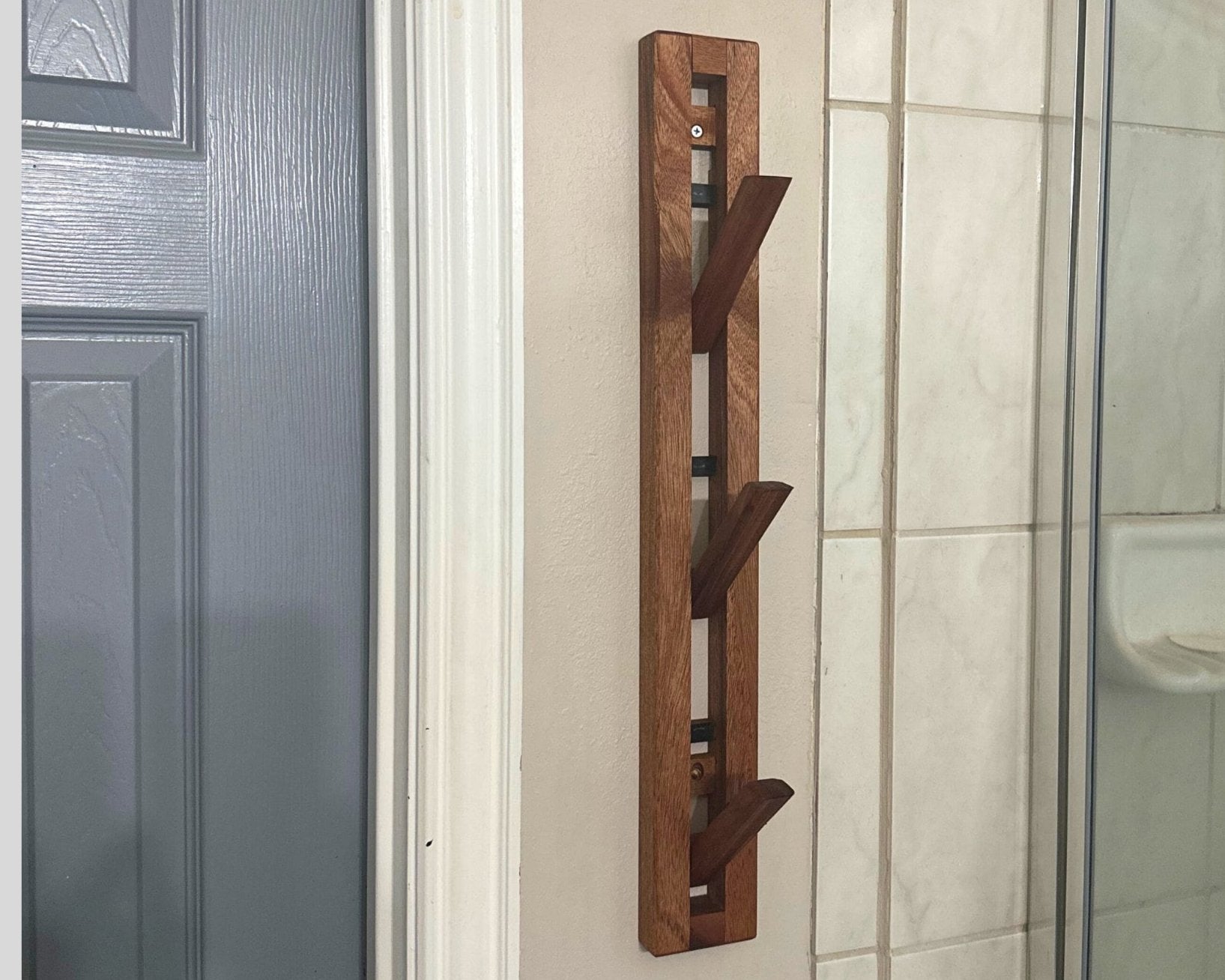 Magnetic Towel Rack, Hardwood Hook Rack